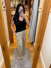 WASHED LINEN ELASTIC BAND WAIST CARGO PANTS - ASSORTED COLORS