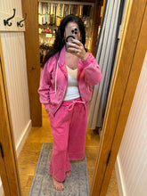 ACID WASH FLEECE PALAZZO SWEATPANTS WITH POCKETS - ASSORTED COLORS