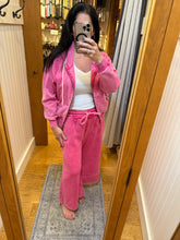ACID WASH FLEECE PALAZZO SWEATPANTS WITH POCKETS - ASSORTED COLORS