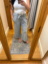 ACID WASH FLEECE PALAZZO SWEATPANTS WITH POCKETS - ASSORTED COLORS