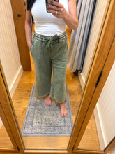 ACID WASH FLEECE PALAZZO SWEATPANTS WITH POCKETS - ASSORTED COLORS