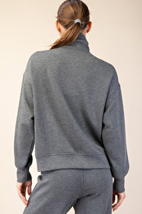 MODAL POLY SPAN QUARTER ZIP FUNNEL NECK PULLOVER - ASSORTED COLORS