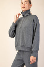 MODAL POLY SPAN QUARTER ZIP FUNNEL NECK PULLOVER - ASSORTED COLORS