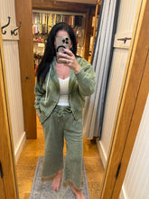 ACID WASH FLEECE PALAZZO SWEATPANTS WITH POCKETS - ASSORTED COLORS