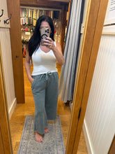 ACID WASH FLEECE PALAZZO SWEATPANTS WITH POCKETS - ASSORTED COLORS