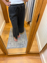 ACID WASH FLEECE PALAZZO SWEATPANTS WITH POCKETS - ASSORTED COLORS