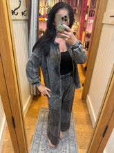 Mineralwashed Leopard Asymmetrical Tier Pants - Ashed Black or Ashed Brown