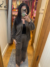 Mineralwashed Leopard Asymmetrical Tier Pants - Ashed Black or Ashed Brown