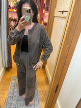 Mineralwashed Leopard Asymmetrical Tier Pants - Ashed Black or Ashed Brown