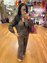 Mineralwashed Leopard Asymmetrical Tier Pants - Ashed Black or Ashed Brown