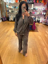 Mineralwashed Leopard Asymmetrical Tier Pants - Ashed Black or Ashed Brown