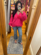 POL Chenille Sweater - Black, Cream, Evening Blue, Fuchsia