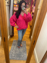 POL Chenille Sweater - Black, Cream, Evening Blue, Fuchsia