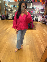 POL Chenille Sweater - Black, Cream, Evening Blue, Fuchsia