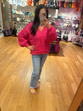 POL Chenille Sweater - Black, Cream, Evening Blue, Fuchsia