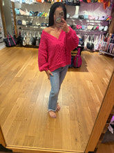 POL Chenille Sweater - Black, Cream, Evening Blue, Fuchsia