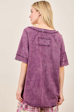 Mineralwashed Vneck Best Basic Soft Tshirt - Eggplant