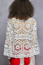 POL Designed in round neck 3/4 sleeve cropped fit top in crochet with various weave knit patterns - Assorted Colors