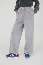 Washed Wide Leg Drawstring Lounge Pants - Olive or Charcoal