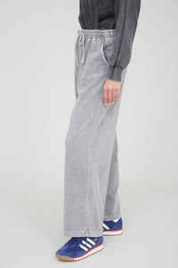 Washed Wide Leg Drawstring Lounge Pants - Olive or Charcoal