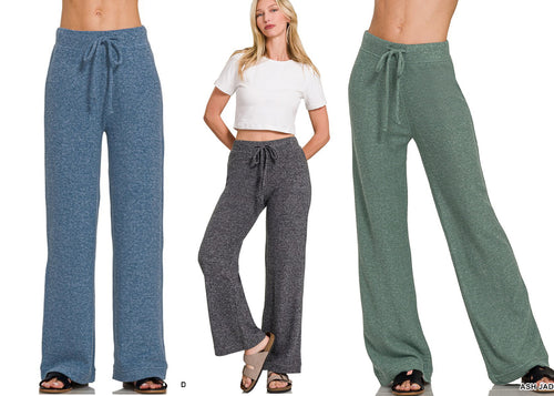 Full Length Soft Brushed Hacci Pants - Assorted Colors