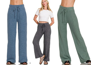 Full Length Soft Brushed Hacci Pants - Assorted Colors
