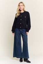 Button Front Cardigan Sweater Pocket - Black or Off White