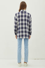 PLAID FLANNEL LONG SLEEVE BUTTON DOWN SHIRT - BLUE