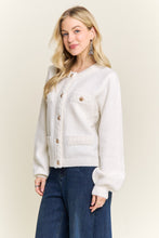 Button Front Cardigan Sweater Pocket - Black or Off White
