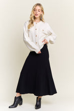 Button Front Cardigan Sweater Pocket - Black or Off White