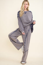 Mineral Washed Blue Plaid Sweatpants - Charcoal