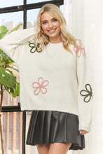 Multicolor Floral Long Sleeves Sweater - Black or Ivory