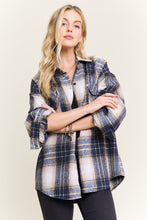 Plaid Button-up Flannel Shirt - Navy/Blue