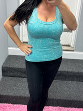 ZENANA 2 WAY NECKLINE WASHED RIBBED CROPPED TANK TOP - ASSORTED COLORS
