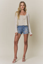 Floral Cami And Ribbed Cardigan Set - Ivory or Light Grey