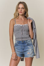 Floral Cami And Ribbed Cardigan Set - Ivory or Light Grey