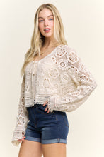 Crochet Lace Open Front Cardigan - Black or Natural