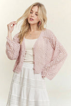 Long Sleeve Sweater Cardigan - Off White, Black or Pink