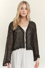 Long Sleeve Sweater Cardigan - Off White, Black or Pink