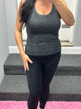 ZENANA 2 WAY NECKLINE WASHED RIBBED CROPPED TANK TOP - ASSORTED COLORS