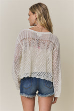 Long Sleeve Sweater Cardigan - Off White, Black or Pink