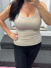ZENANA 2 WAY NECKLINE WASHED RIBBED CROPPED TANK TOP - ASSORTED COLORS