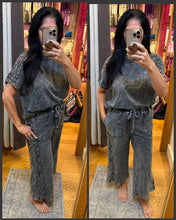 Mineral Washed Boho Trim Blouse Top - Ashed Black