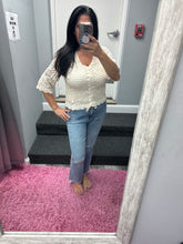 Front Drawstring Crochet Top - Beige Or Black