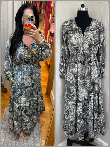 Grey Long Sleeve Dress