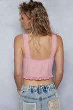 POL V-neck sleeveless top in ribbed knit with dyed to match lace detailing - Assorted Colors