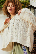 POL V-neck hooded cable knit chenille sweater - Assorted Colors