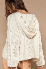 POL V-neck hooded cable knit chenille sweater - Assorted Colors
