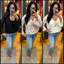 Long Sleeve Sweater Cardigan - Off White, Black or Pink