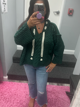 POL V-neck hooded cable knit chenille sweater - Assorted Colors